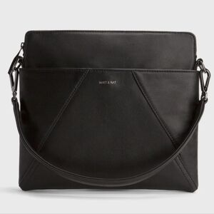 Matt & Nat/ WHILEM Black Vegan Leather Hobo Bag/ 2 Straps